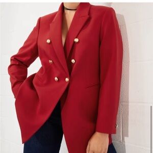 Red Double breasted blazer 3xl from mango
